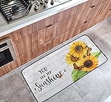 Sunflower Küchenteppich, Bauernhaus, Bodenmatte, Holzbrett, Sonnenschein Memory-Schaum, Duschläufer,…