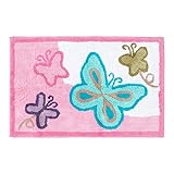 Homescapes Kinderteppich Schmetterlinge Bunter Teppich, Vorleger 50 x 85 cm. Farben: Rosa und Weiß.…
