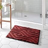 DEXDE Badezimmerteppich, klein, rutschfest, geometrisch, luxuriös, weich, waschbar, Teppich für Badezimmer,…