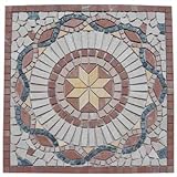 Antikmarmor Rosone 30x30 cm Windrose Mosaik Einleger Naturstein Fliesen Rosso Verona 061