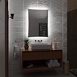 Alasta Spiegel | Lisbona Badspiegel 60x100cm mit LED Beleuchtung | Led Farbe Weiß Kalt | Design Badezimmerspiegel