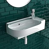 Alpenberger Waschbecken Bad Waschtisch 45 cm Breit Eckig Oval | Handwaschbecken Kleines Waschbecken…