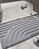 DEXI Badezimmerteppich, weich, saugfähig, rutschfest, waschbar, Badematte, Zen-Stil, Teppich für Badewanne,…