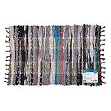 JVL Flickenteppich, aus Recycling-Material, Chindi-Design, handgefertigt, Mehrfarbig, 50 x 80 cm