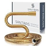 SANTRAS® Metall Duschschlauch DELUXE Gold (24 Karat) 1,25 m mit Durchflussbegrenzer – Besonders flexibler…