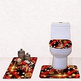 hugsidea Weihnachten 3-teiliges Badezimmer Teppich Set Contour Teppiche Deckel WC-Deckelbezug Badteppich…