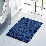 Chenille-Badteppiche für Badezimmer, weich, 61 x 43,2 cm, rutschfest, saugfähig, maschinenwaschbar,…