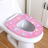 Affe WC-Sitzbezüge Wärmer Waschbare Toilettensitzabdeckung Toilette Matte WC Zubehör -Toilet Seat Cover (Rosa)