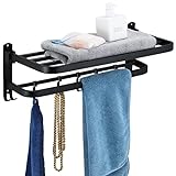NDFECT Faltbare Handtuchhalter für Badezimmer Wandmontage, 23 Zoll Mattschwarz Badezimmer Handtuchhalter…