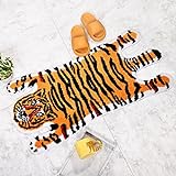 Panstar Tiger Badematte für Badezimmer, niedlicher orange-gelber Tiger, Cartoon, rutschfest, Tierform,…