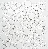 Kieselmosaik Drops weiß glänzend Keramiksteine Mosaiksteine Duschboden Duschwand 12-0102 | 10 Mosaikmatten