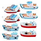 Ciieeo 8st Mediterranes Fischerboot Puppenhaus Dekorationen Für Mikroboote Die Bürodekorationen Kanu-Spielzeug…