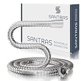 SANTRAS® Metall Duschschlauch PREMIUM 1,25 m lang mit Wassersparer in Chrom– Besonders flexibeler Brauseschlauch…