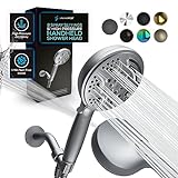 SparkPod 5 Inch 9 Function Shower Head - Handheld High Pressure Jet with On/Off Switch, Pause and Waterfall…