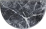 Erwin Müller Duschvorlage, Duschmatte, Dusschvorleger rutschhemmend Marmor grau Größe halbrund 50x80…