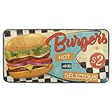 Vintage-Burger-Küchenteppich, Retro, Fast Food-Badvorleger, komfortable Matte, rutschfeste Fußmatten,…