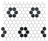 Mosaik Fliesen Mosaikfliesen Keramikmosaik Keramik Kachel Hexagon schwarz weiß matt