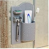CULER Silikon-Zahnbürste-Halter-Badezimmer-Zubehör Rasiererhalter Badezimmer Aufbewahrungsbox Storage Rack-Staubsaug (zufällige Farbe)