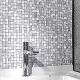 BeNice Fliesen Küche Fliesenaufkleber Bad,Selbstklebende Fliesen Mosaik Fliesen Metall Kleine Fliesen…
