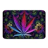 Boho Mandala Badematten für Schlafzimmer Badezimmer Marihuana Weed Badezimmerteppich Rutschfest Cannabis…