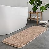 TECHMILLY Badezimmer-Läuferteppich, superweich, saugfähig, dick, zottelig, Mikrofaser-Badteppiche, rutschfeste…
