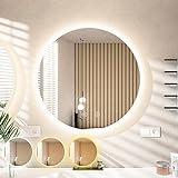Essbhach LED Badspiegel Rund Ø60cm, Badezimmerspiegel mit Beleuchtung Wandspiegel mit Speicherfunktion,…