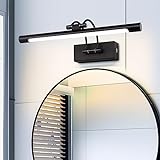 MantoLite Dimmbar Bild Wandleuchte 10W, Schwarz 40CM LED-Badspiegel Für Badezimmerspiegel Mit Drehbarem…