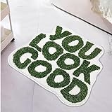 QIUKUN You Look Good Badematte, grün, Badezimmerteppich, lustig, niedlich, Badezimmer-Dekoration, adretter,…