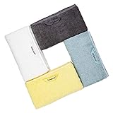 SEMAXE Handtuch Baumwolle Handtuch mit Aufhängeschlaufe, Geschenk-Box-Verpackung, 4er-Pack Handtuch (grau + weiß)