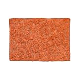 Home Linge Passion Rechteckiger Badteppich, 100% Baumwolle, 60 x 90 cm, 1800 g/m², hohe Qualität, Orange