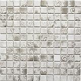 Keramik Mosaik Retro Vintage grau Khaki Mosaikfliese Fliesenspiegel MOS18D-1402