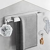 HOMGEN Handtuchhalter 40cm ohne Bohren Handtuchstange mit 2 Hacken Edelstahl Selbstklebende Badetuchhalter…