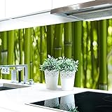 Küchenrückwand Bambus Premium Hart-PVC 0,4 mm selbstklebend - Direkt auf die Fliesen, Größe:Materialprobe…