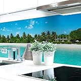 Küchenrückwand Insel Premium Hart-PVC 0,4 mm selbstklebend - Direkt auf die Fliesen, Größe:Materialprobe…