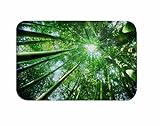 A.Monamour Badematten Badteppiche Badvorleger Sonnenschein Durch Grüne Bambus Bäume Wald Natur Landschaft…