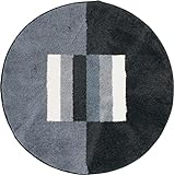 Erwin Müller Badematte Korfu, Badteppich rutschhemmend grau Größe rund 90 cm Ø - für Fußbodenheizung…