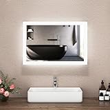 Boromal LED Badspiegel mit Beleuchtung 40x60cm Wandschalter Badezimmerspiegel mit Beleuchtung 6500K…