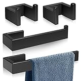 Rinafly 4-teiliges Badezimmer-Hardware-Zubehör-Set, mattschwarz, Badezimmer-Zubehör-Set, Handtuchstange,…