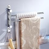 BOATX Wandmontage Chrom Handtuchstange 180° Schwenkbar Bad Handtuchhalter Badezimmer Wandhandtuchhalter,Edelstahl…