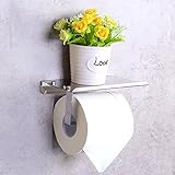 Candora Toilettenpapierhalter, Wandmontage, für Badezimmer, Edelstahl, mit Smartphone-Ablage