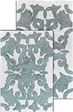 Chesapeake Iron Gate Badteppich-Set, 50,8 x 81,3 cm und 58,4 x 99,1 cm, Weiß / Grau