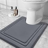 Grandaily Toilettenteppiche aus Memory-Schaum, U-förmig, ultraweich, rutschfest und saugfähig, Badezimmerteppiche,…
