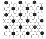 Mosaik Fliese Keramik Hexagon schwarz weiß matt für WAND BAD WC DUSCHE KÜCHE FLIESENSPIEGEL THEKENVERKLEIDUNG…