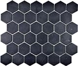 Keramik Mosaik Hexagon Sechseck schwarz R10B rutschsicher Wand Boden Küche Dusche Bad Fliesenspiegel…