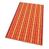 emmevi Küchenteppich, 3D, rutschfest, weich, saugfähig, waschbar, Modell: Swami, 57 x 40 cm, Orange