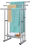 101,6 cm große, freistehende Handtuchhalter für Badezimmer, 3stöckiger Bodenhandtuchhalter mit Aufbewahrungskorb,…