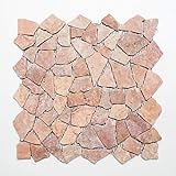 Mosaik Bruch Marmor Naturstein rot Polygonal Rossoverona Spritzschutz Fliesenspiegel Küchenfliese Bad…