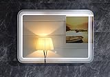 Design LED-Beleuchtung Badspiegel GS086 Lichtspiegel Wandspiegel mit Touch-Schalter Tageslichtweiß IP44…