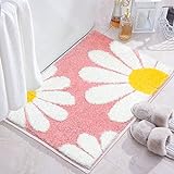 NOTASA Badematten für Badezimmer, rosa Badezimmerteppiche, Gänseblümchen, niedliche Badematte, kleiner…
