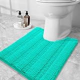 Grandaily Chenille Gestreifter WC-Teppich, U-förmig, extra weich und saugfähig, Badezimmerteppich, rutschfester…